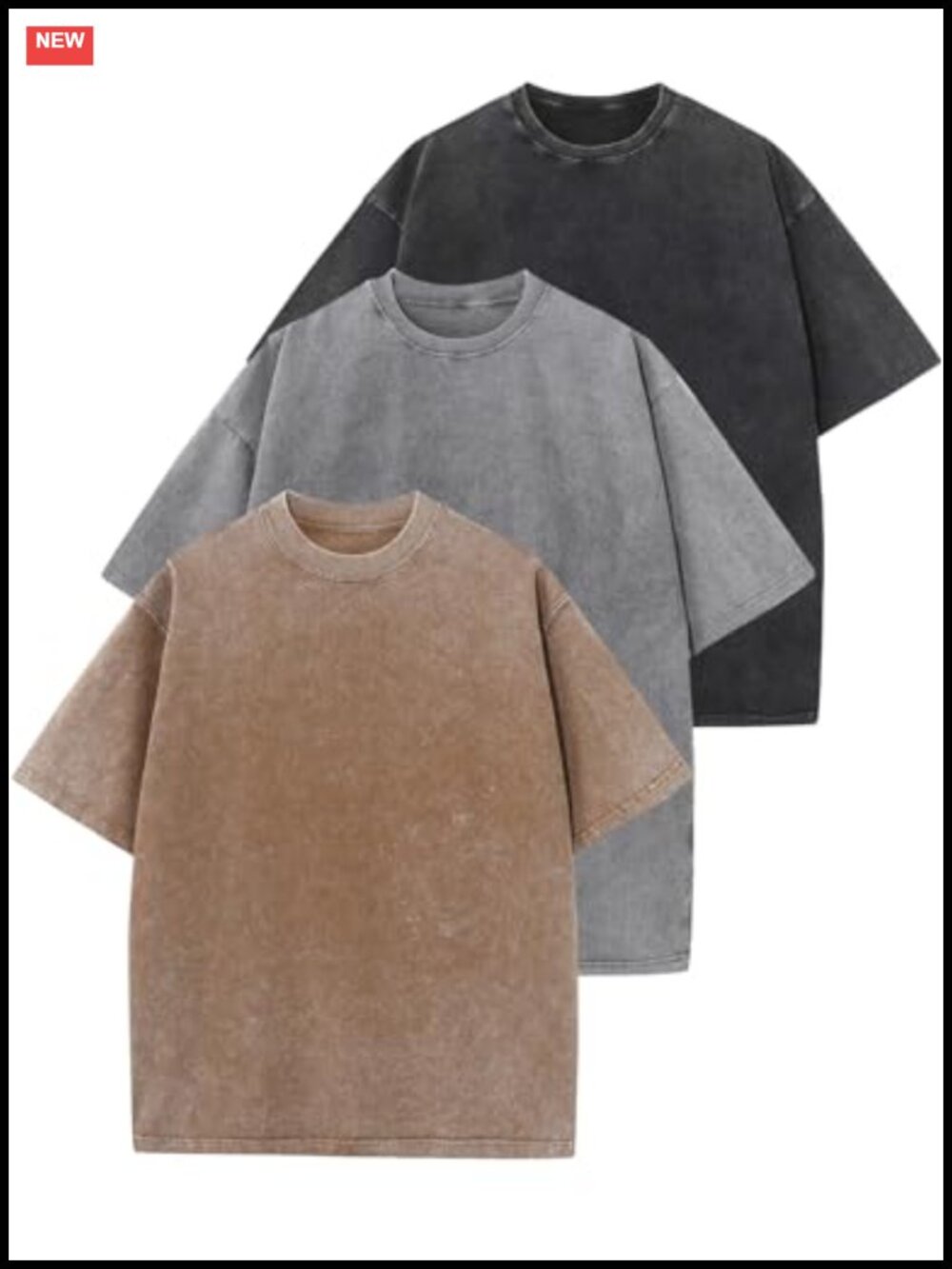 Oversized Cotton Vintage Washed Baggy Tee Short Sleeve Acid Wash Unisex Top